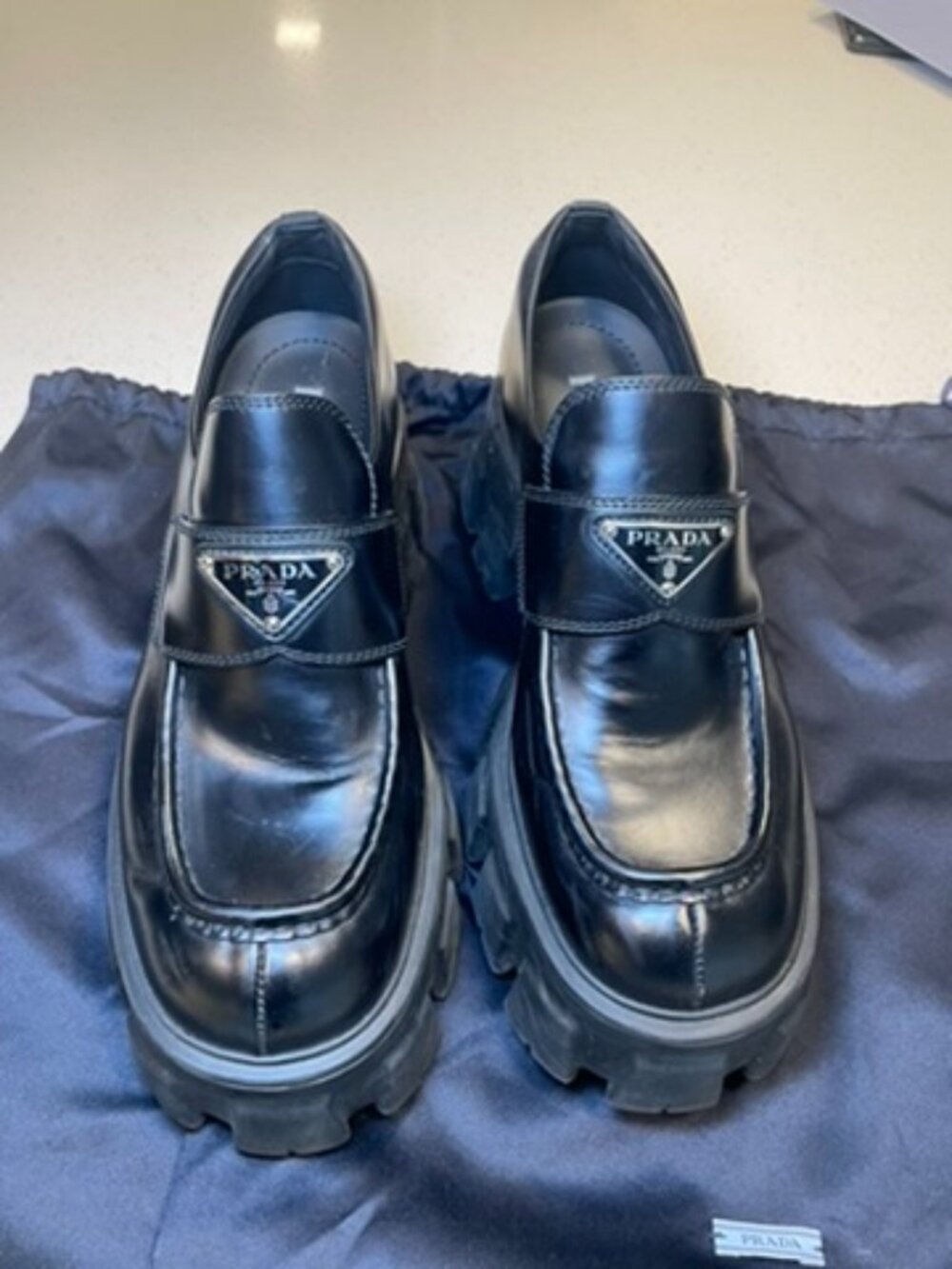 Prada Monolith Lug Sole Loafer - Size 39